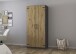 Drehtürenschrank >Butte< in Eiche Artisan Dekor / grau - 91x197x54 (BxHxT)