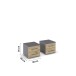 Nachtkommode >Butte< (2er-Set) in Eiche Artisan / grau - 40x36x40 (BxHxT)