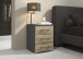Nachtkommode >Butte< in Eiche Artisan / grau metallic - 40x52x40 (BxHxT)