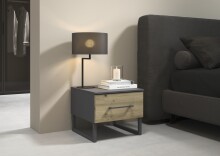 Nachtkommode >Butte< (2er-Set) in Eiche Artisan /...