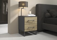 Nachtkommode >Butte< (2er-Set) in Eiche Artisan /...