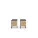 Nachtkommode >Butte< (2er-Set) in Eiche Artisan / grau - 40x53x42 (BxHxT)
