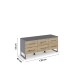 Lowboard >Butte< in Eiche Artisan / grau metallic - 120x53x42 (BxHxT)