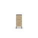 Schubkastenkommode >Butte< in Eiche Artisan / grau metallic - 40x92x42 (BxHxT)