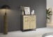 Kommode >Butte< in Eiche Artisan / grau metallic - 80x92x42 (BxHxT)