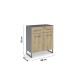 Kommode >Butte< in Eiche Artisan / grau metallic - 80x92x42 (BxHxT)