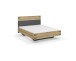 Bett >Butte< in grau metallic / Eiche Artisan Dekor - 145x101x207 (BxHxT)