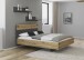 Bett >Butte< in grau metallic / Eiche Artisan Dekor - 145x101x207 (BxHxT)