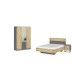 Schlafzimmer-Set >Butte< (3-teilig) in grau metallic / Eiche Artisan Dekor