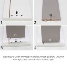 Nachtkommode >Aditio Box< in Eiche Artisan Dekor - 40x72x44 (BxHxT)