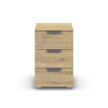 Nachtkommode >Aditio Box< in Eiche Artisan Dekor - 40x61x42 (BxHxT)