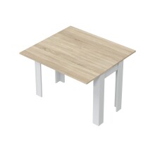 Klapptisch >Clapp< in Weiß / Eiche Dekor - 110x79/77,5x50/100 (BxHxT)