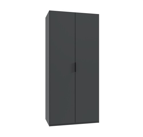 Falttürenschrank >OXFORD< in GRAPHIT - 100x216x58cm (BxHxT)
