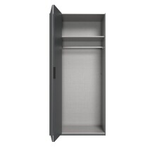 Falttürenschrank >OXFORD< in GRAPHIT - 100x216x58cm (BxHxT)