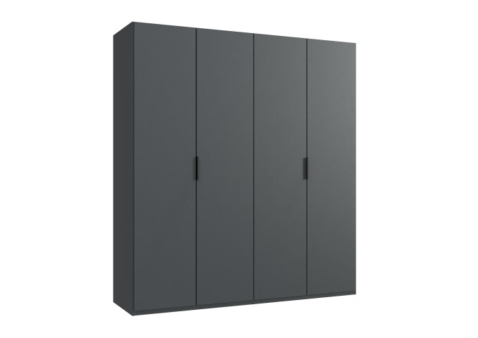 Falttürenschrank >OXFORD< in GRAPHIT - 200x216x58cm (BxHxT)
