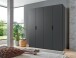 Falttürenschrank >OXFORD< in GRAPHIT - 200x216x58cm (BxHxT)