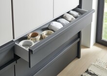 Falttürenschrank >OXFORD< in GRAPHIT mit Schubladen - 200x216x58cm (BxHxT)