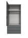 Falttürenschrank >OXFORD< Schubladen, in GRAPHIT und Spiegel - 100x216x58cm (BxHxT)