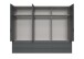 Falttürenschrank >OXFORD< Schubladen, in GRAPHIT mit Spiegel - 300x216x58cm (BxHxT)