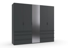 Falttürenschrank >OXFORD< in GRAPHIT mit...