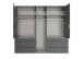 Falttürenschrank >OXFORD< in GRAPHIT mit Spiegel - 250x216x58cm (BxHxT)
