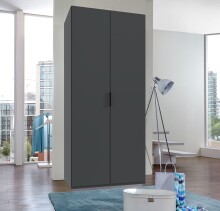 Falttürenschrank >OXFORD< in GRAPHIT - 100x236x58cm (BxHxT)