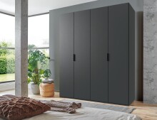 Falttürenschrank >OXFORD< in GRAPHIT - 200x236x58cm (BxHxT)