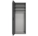 Falttürenschrank >OXFORD< in GRAPHIT mit Spiegel - 100x236x58cm (BxHxT)