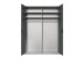 Falttürenschrank >OXFORD< in GRAPHIT mit Spiegel - 200x236x58cm (BxHxT)