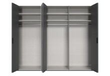 Falttürenschrank >OXFORD< in GRAPHIT mit Spiegel - 300x236x58cm (BxHxT)