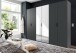 Falttürenschrank >OXFORD< in GRAPHIT mit Spiegel - 300x236x58cm (BxHxT)