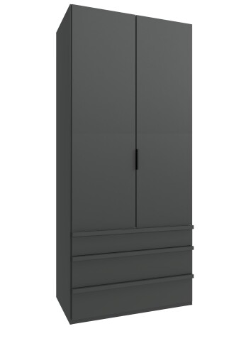 Falttürenschrank >OXFORD< in GRAPHIT - 100x236x58cm (BxHxT)