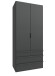 Falttürenschrank >OXFORD< in GRAPHIT - 100x236x58cm (BxHxT)