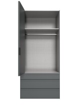 Falttürenschrank >OXFORD< in GRAPHIT - 100x236x58cm (BxHxT)