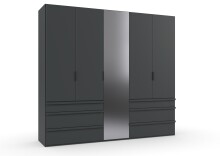 Falttürenschrank >OXFORD< in GRAPHIT -...
