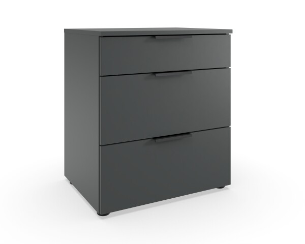 Nachtkommode >OXFORD< in GRAPHIT - 54x61x41cm (BxHxT)