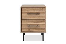 Nachtkonsole >Falun< in Artisan/Eiche 3D-Fronten in Wellenoptik - 40x55x39cm (BxHxT)