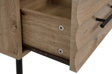 Nachtkonsole >Falun< in Artisan/Eiche 3D-Fronten in Wellenoptik - 40x55x39cm (BxHxT)