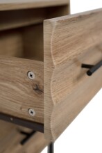 Nachtkonsole >Falun< in Artisan/Eiche 3D-Fronten in Wellenoptik - 40x55x39cm (BxHxT)