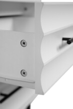 Nachtkonsole >Falun< in weiß 3D-Fronten in Wellenoptik - 40x55x39cm (BxHxT)