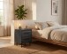 Nachtkonsole >Falun< in anthrazit 3D-Fronten in Wellenoptik - 40x55x39cm (BxHxT)