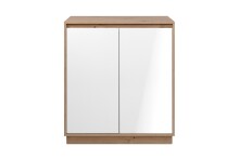 Kommode >Lindenau< in Dekor Artisan Eiche/weiß hochglanz - 79x88x40 (BxHxT)