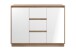 Sideboard >Lindenau< in Dekor Artisan Eiche/weiß hochglanz - 116,3x88x40 (BxHxT)