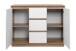 Sideboard >Lindenau< in Dekor Artisan Eiche/weiß hochglanz - 116,3x88x40 (BxHxT)