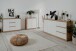 Sideboard >Lindenau< in Dekor Artisan Eiche/weiß hochglanz - 178x88x40 (BxHxT)