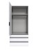 Falttürenschrank >OXFORD< in WEISS mit Spiegel - 100x216x58cm (BxHxT)