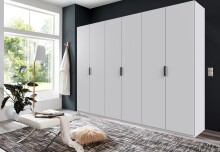 Falttürenschrank >OXFORD< in WEISS - 300x236x58cm (BxHxT)