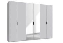 Falttürenschrank >OXFORD< in WEISS mit Spiegel...