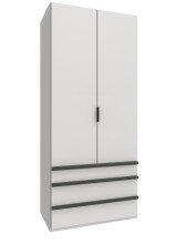 Falttürenschrank >OXFORD< in WEISS mit...