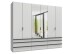 Falttürenschrank >OXFORD< in WEISS mit Spiegel - 300x236x58cm (BxHxT)